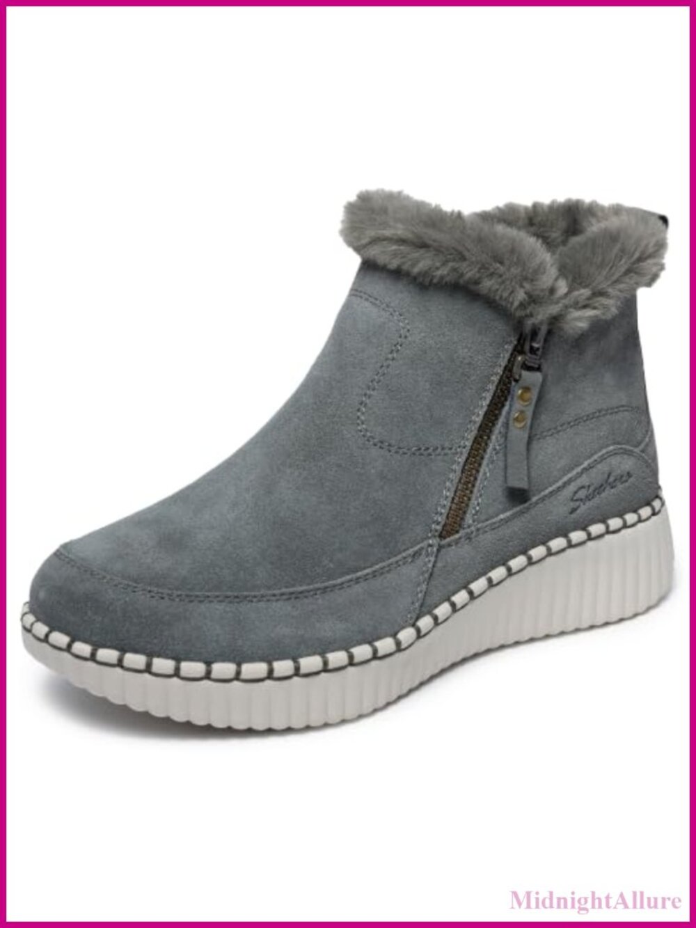 Suede Ankle Booties Side Zip Memory Foam Comfort Fall Boots